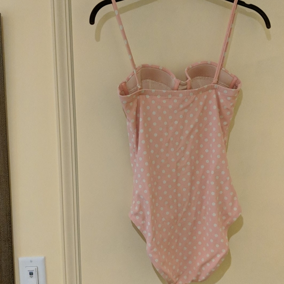 JCREW SIZE4 PINK AND WHITE POLKADOT ONE PIECE - Picture 2 of 2
